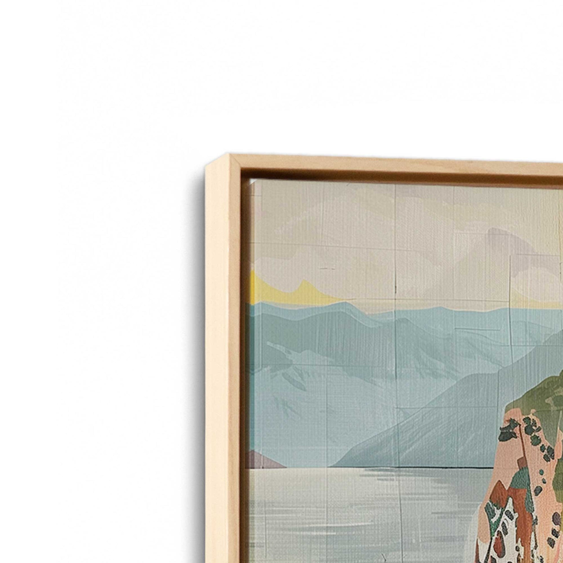 [Color:American Maple], Picture of art in a American Maple frame at an angle