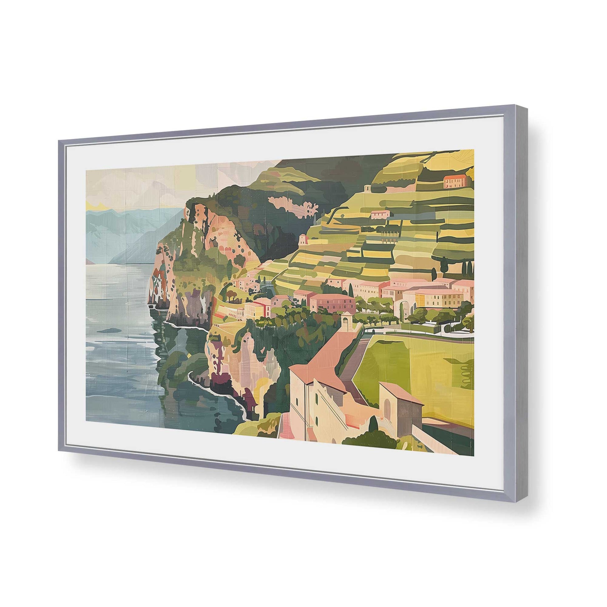 [Color:Polished Chrome], Picture of art in a Polished Chrome frame of the corner