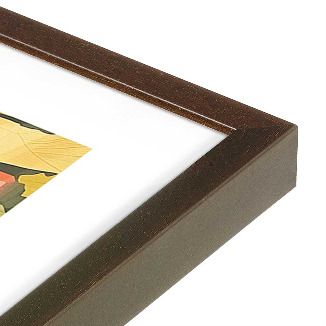 [Color:Belvinder Brown], Picture of art in a Belvinder Brown frame at an angle
