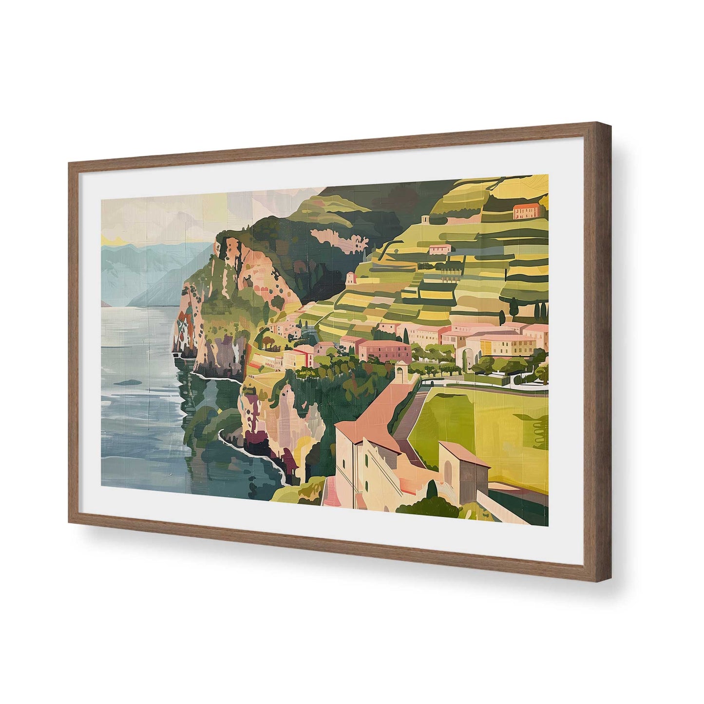[Color:Walnut], Picture of art in a Walnut frame of the corner