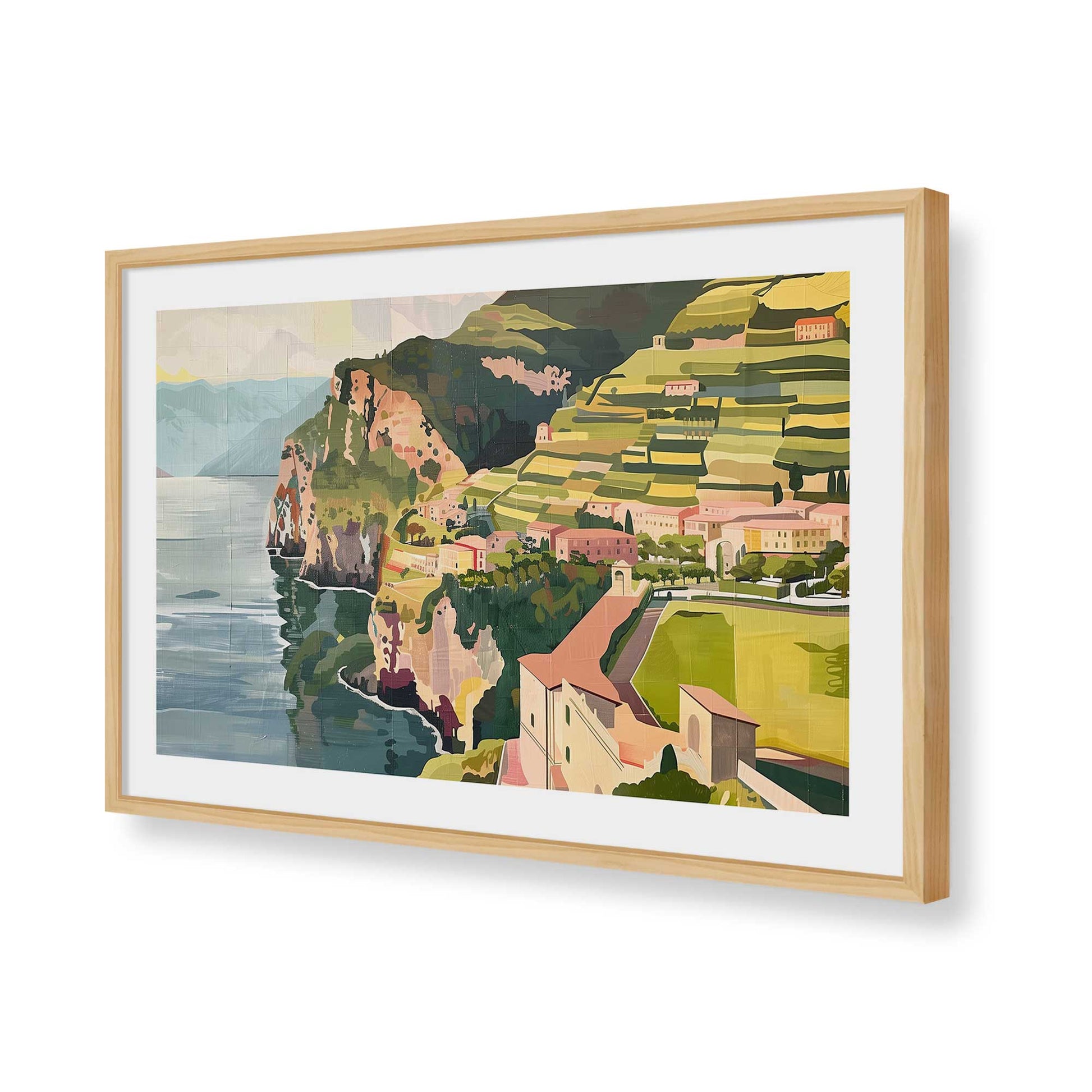 [Color:American Maple], Picture of art in a American Maple frame of the corner