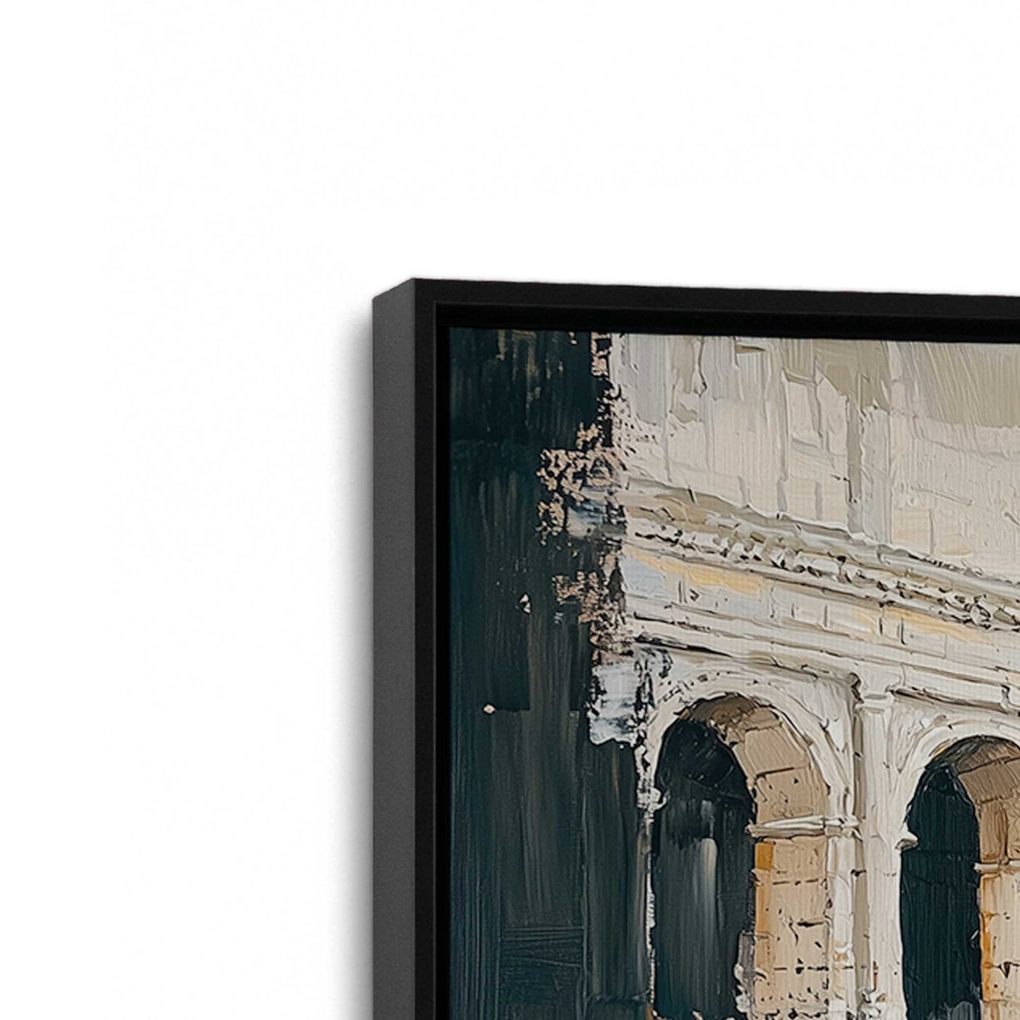 [Color:Satin Black], Picture of art in a Satin Black frame at an angle