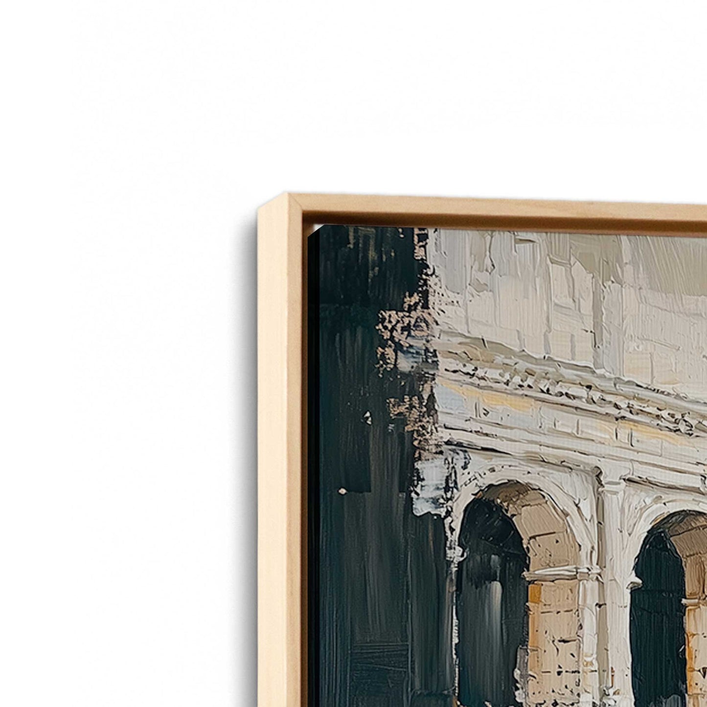 [Color:American Maple], Picture of art in a American Maple frame at an angle