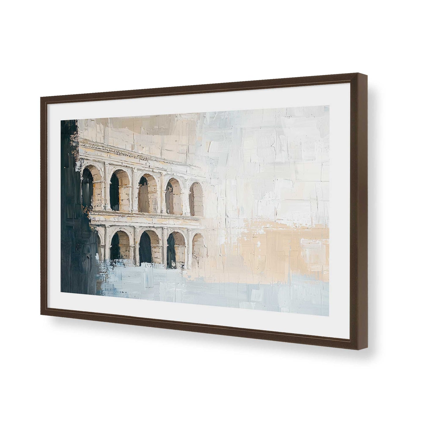 [Color:Brown], Picture of art in a Brown frame of the corner