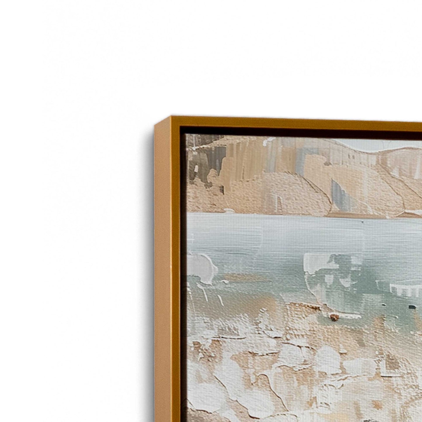 [Color:Polished Gold], Picture of art in a Polished Gold frame at an angle