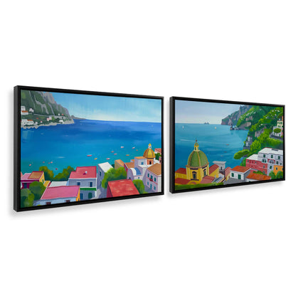 [Color:Satin Black], Picture of art in a Satin Black frame at an angle
