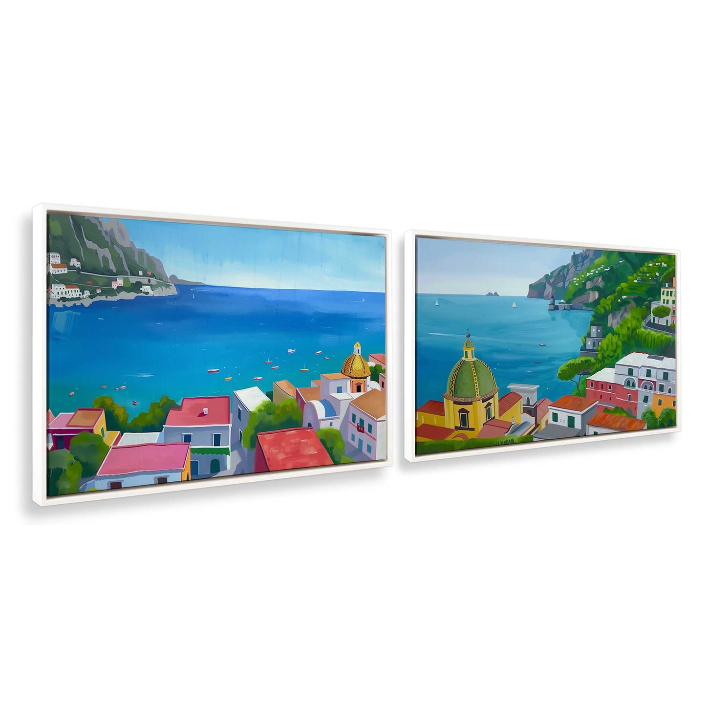 [Color:Opaque White], Picture of art in a White frame at an angle
