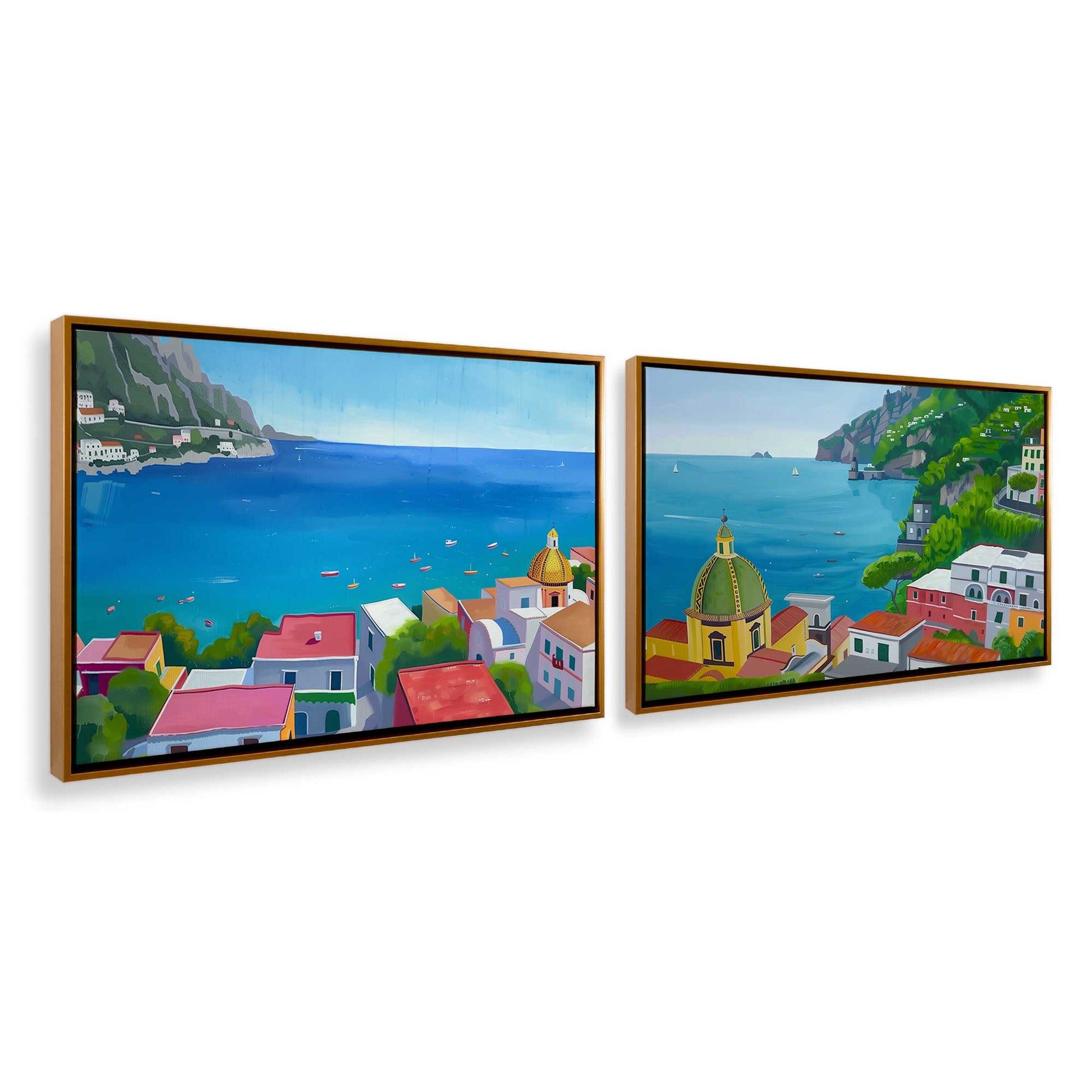 [Color:Polished Gold], Picture of art in a Polished Gold frame at an angle