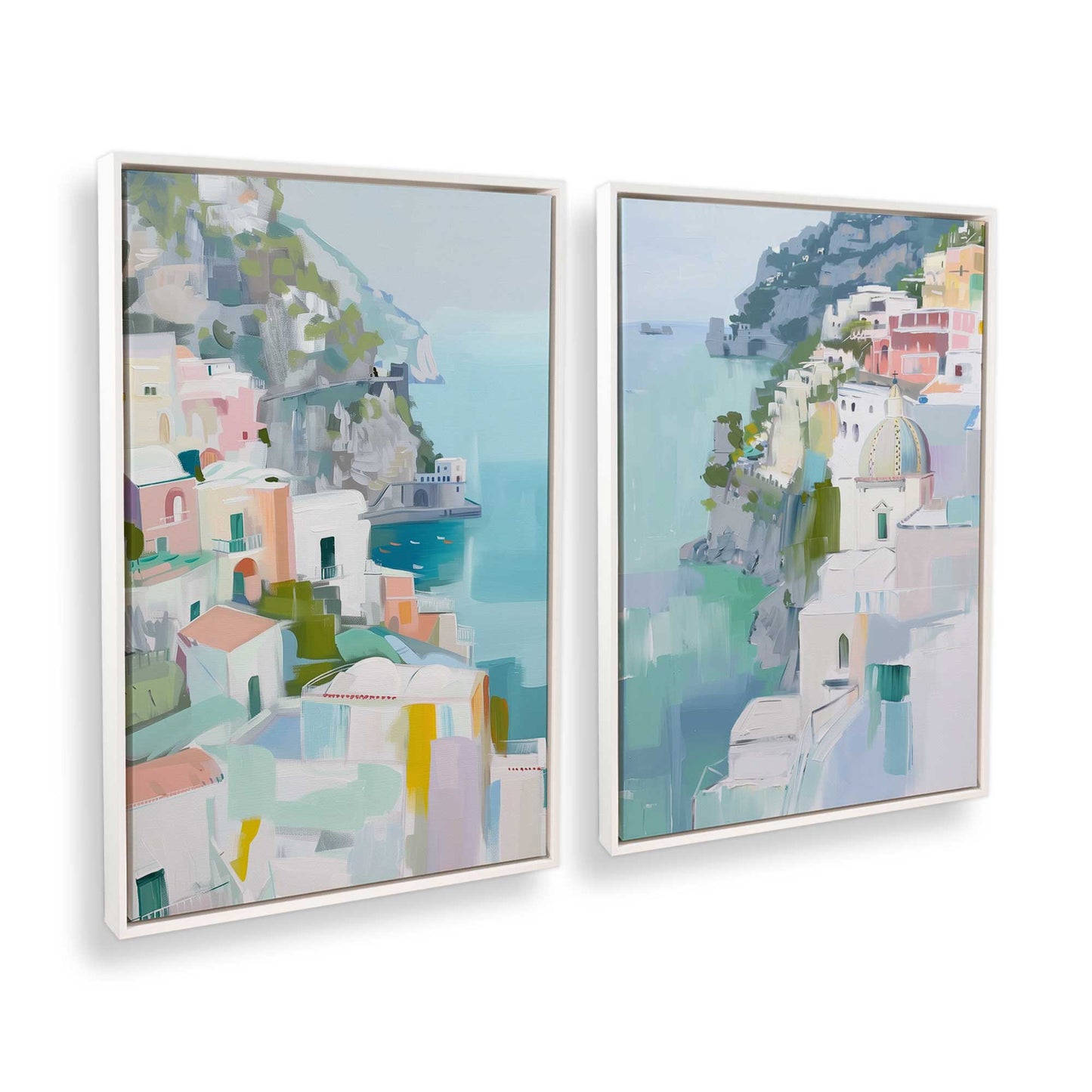 [Color:Opaque White], Picture of art in a White frame at an angle