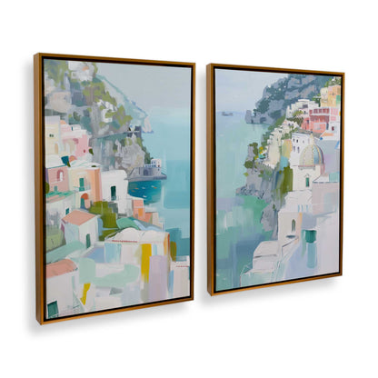 [Color:Polished Gold], Picture of art in a Polished Gold frame at an angle