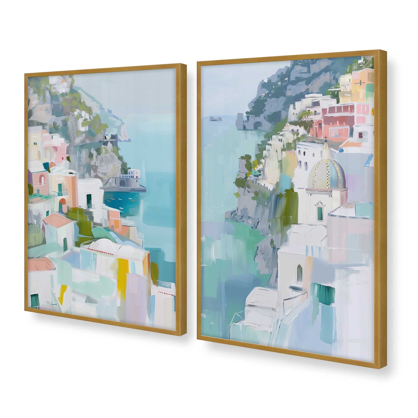 [Color:Polished Gold], Picture of art in a Polished Gold frame at an angle