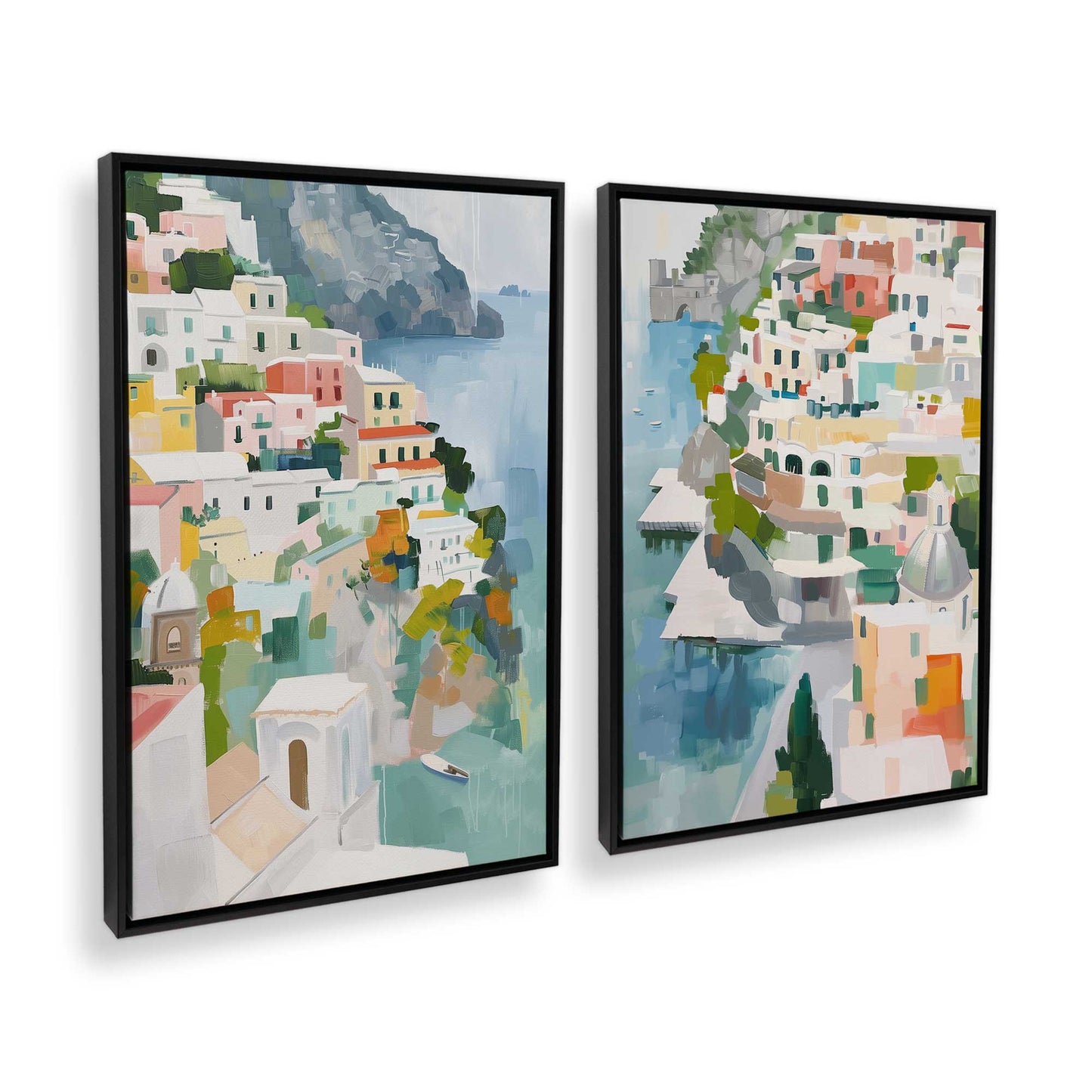 [Color:Satin Black], Picture of art in a Satin Black frame at an angle