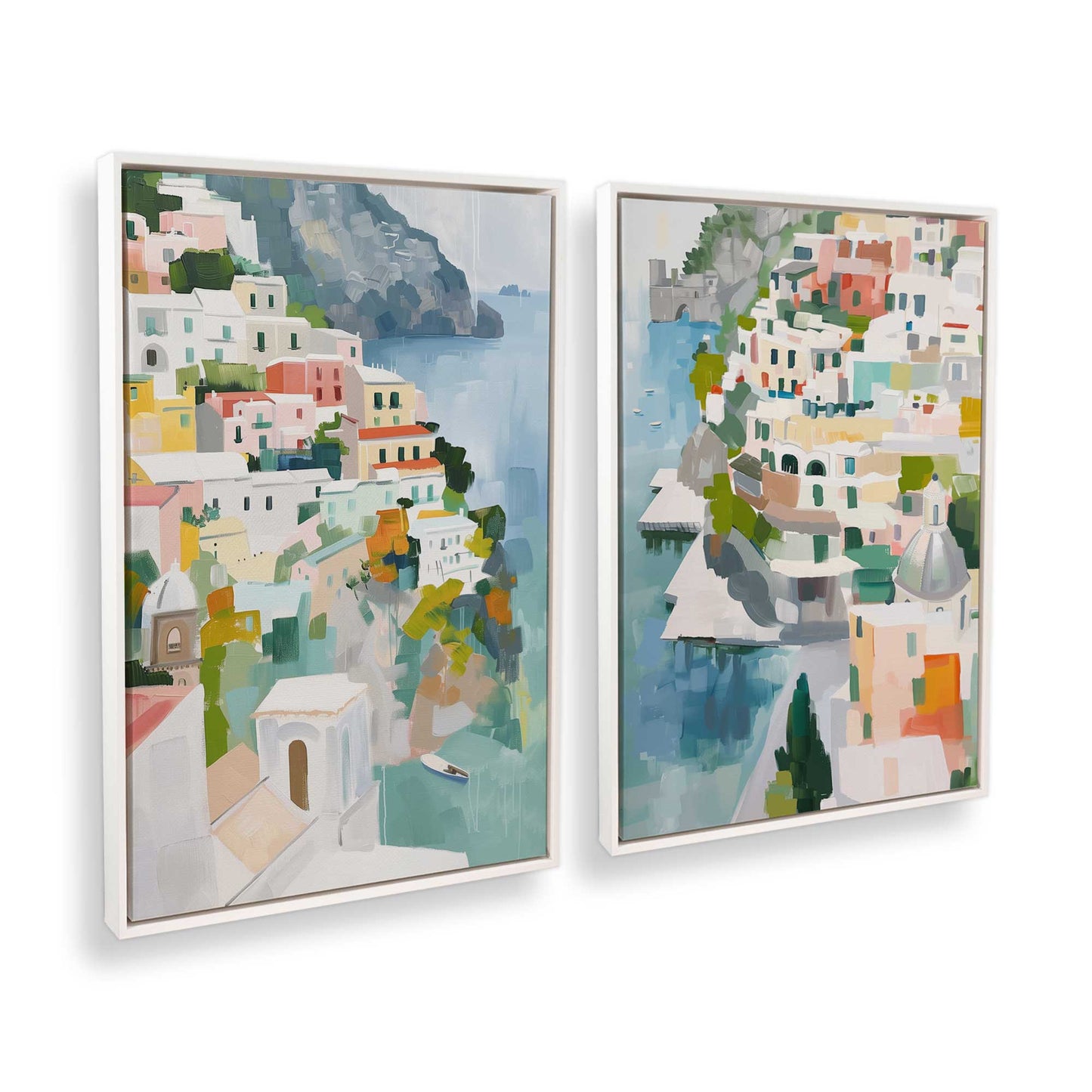 [Color:Opaque White], Picture of art in a White frame at an angle