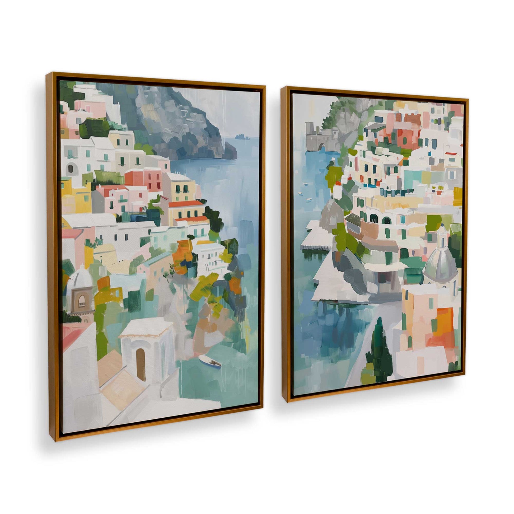 [Color:Polished Gold], Picture of art in a Polished Gold frame at an angle