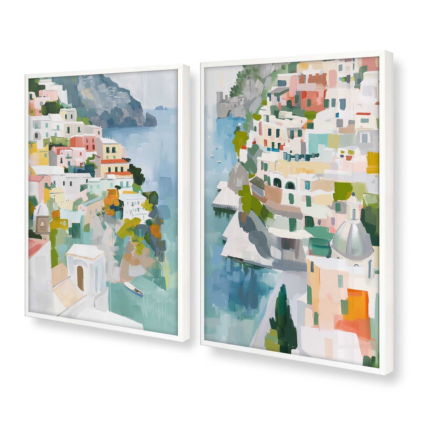 [Color:Opaque White], Picture of art in a Opaque White frame at an angle