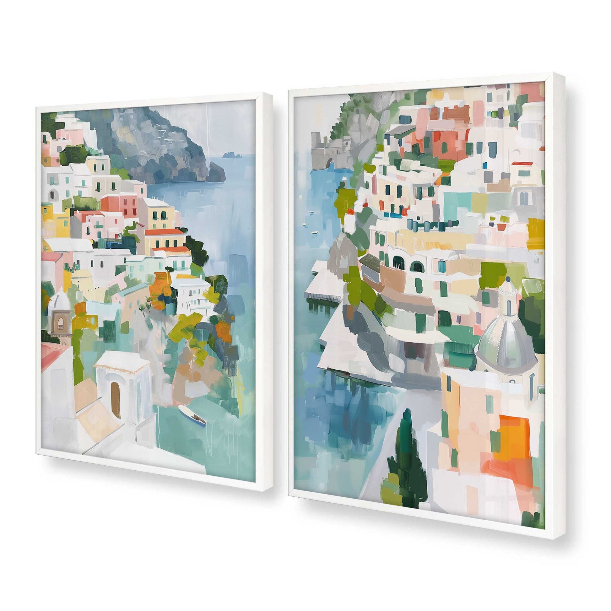 [Color:Opaque White], Picture of art in a Opaque White frame at an angle