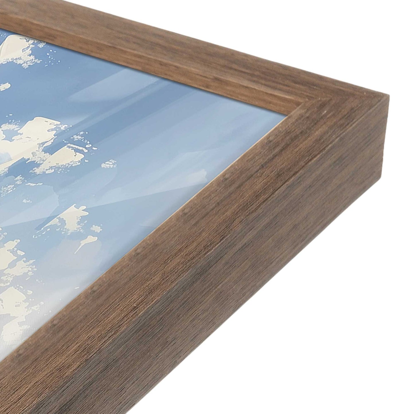 [Color:Walnut], Picture of art in a Walnut frame of the corner