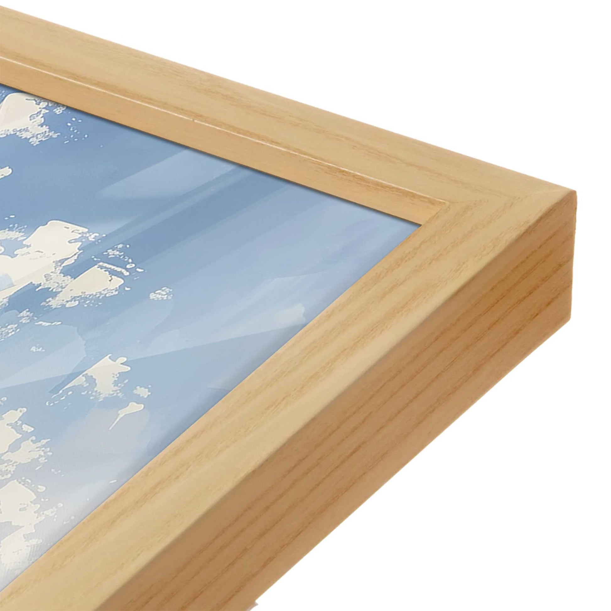 [Color:American Maple], Picture of art in a American Maple frame of the corner