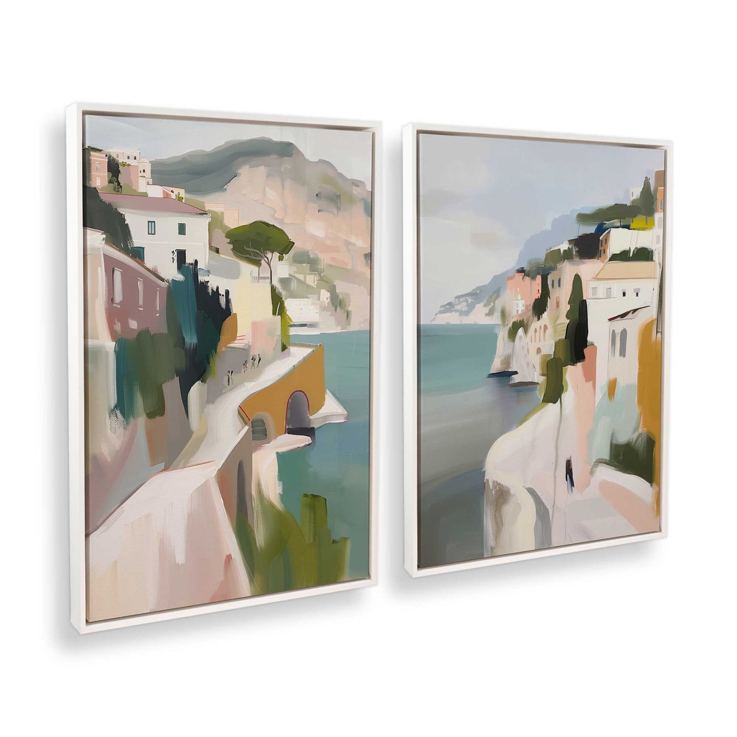 [Color:Opaque White], Picture of art in a White frame at an angle