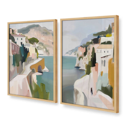 [Color:American Maple], Picture of art in a American Maple frame at an angle