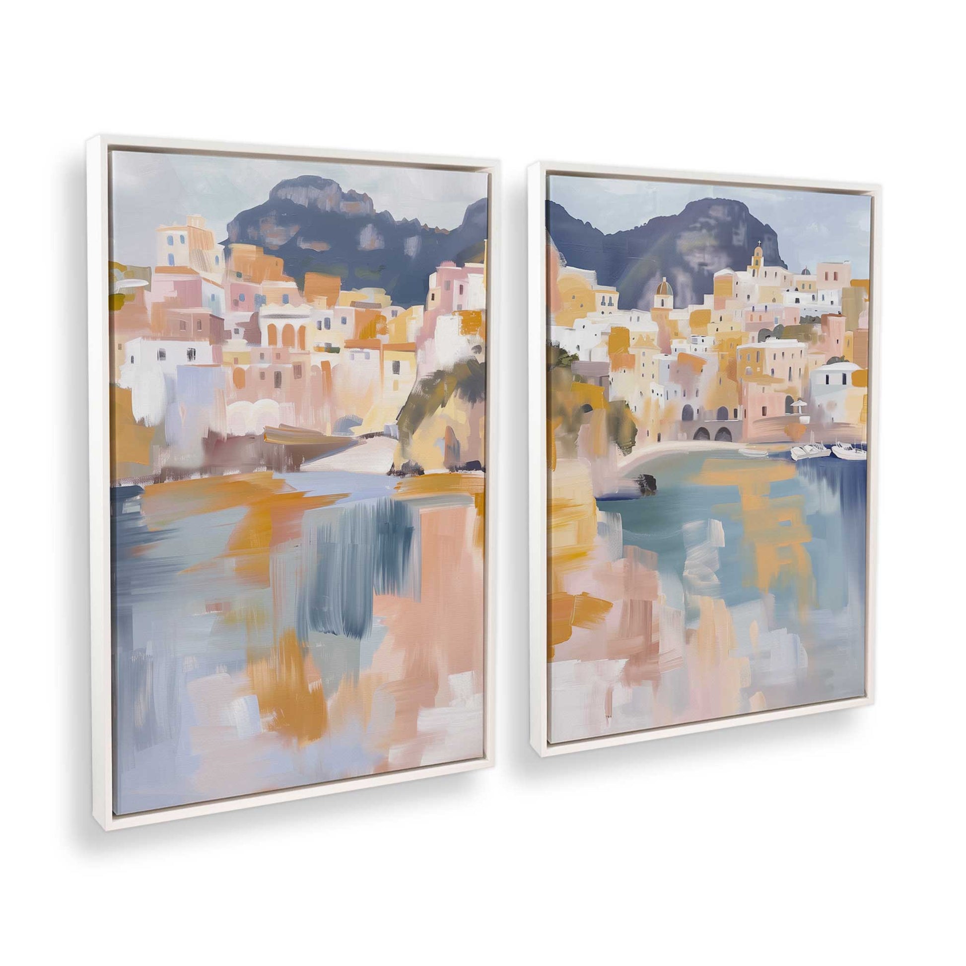 [Color:Opaque White], Picture of art in a White frame at an angle
