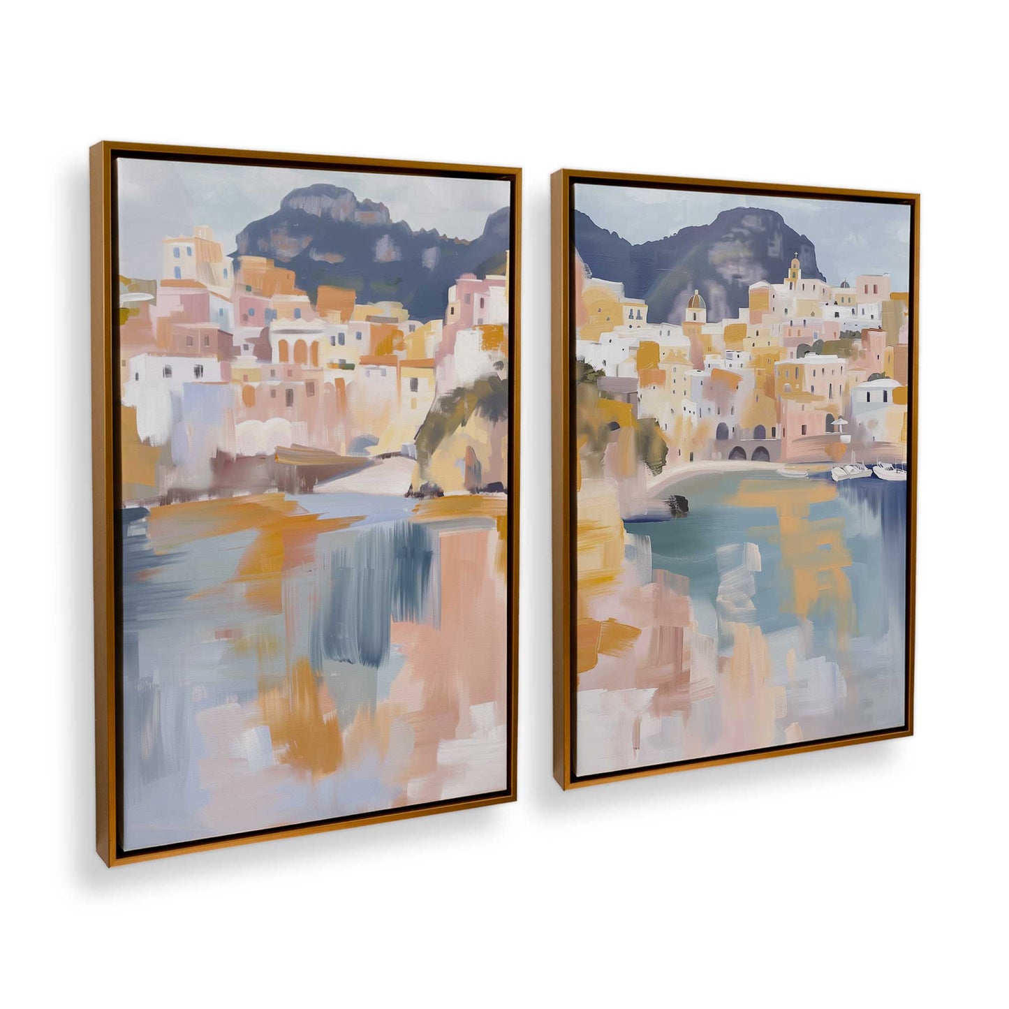 [Color:Polished Gold], Picture of art in a Polished Gold frame at an angle