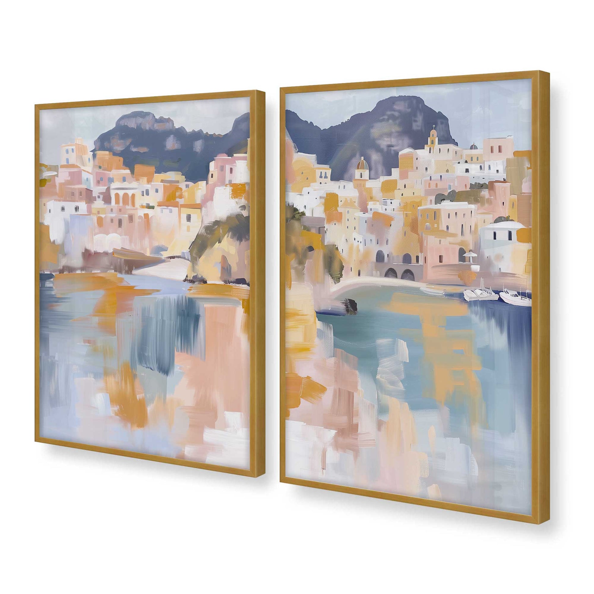 [Color:Polished Gold], Picture of art in a Polished Gold frame at an angle