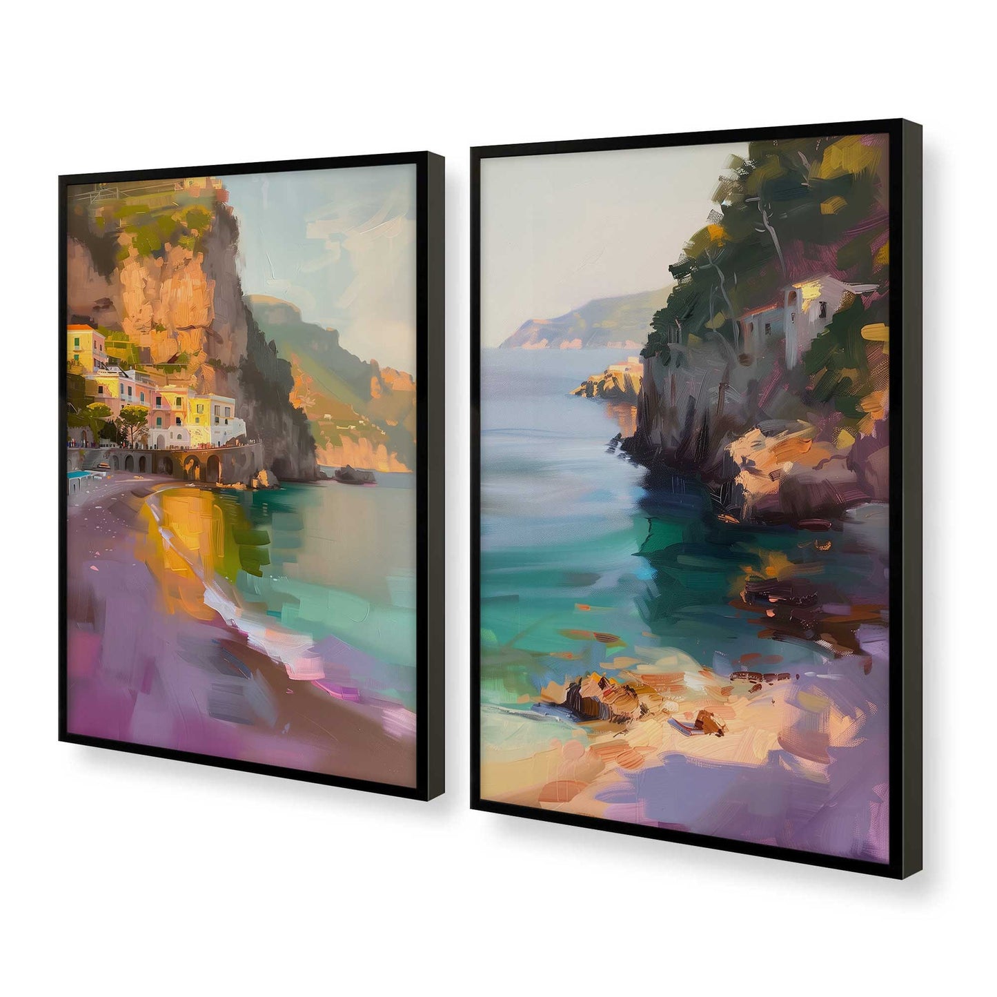[Color:Satin Black], Picture of art in a Satin Black frame at an angle