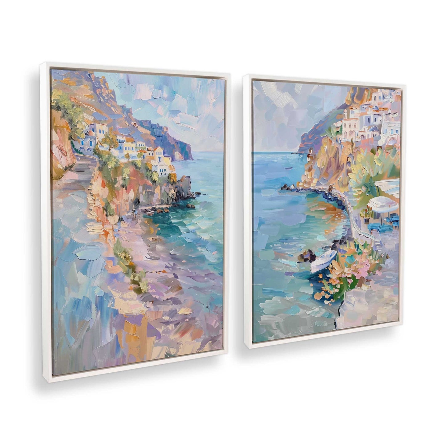 [Color:Opaque White], Picture of art in a White frame at an angle