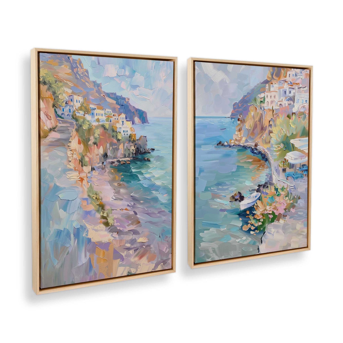 [Color:American Maple], Picture of art in a American Maple frame at an angle