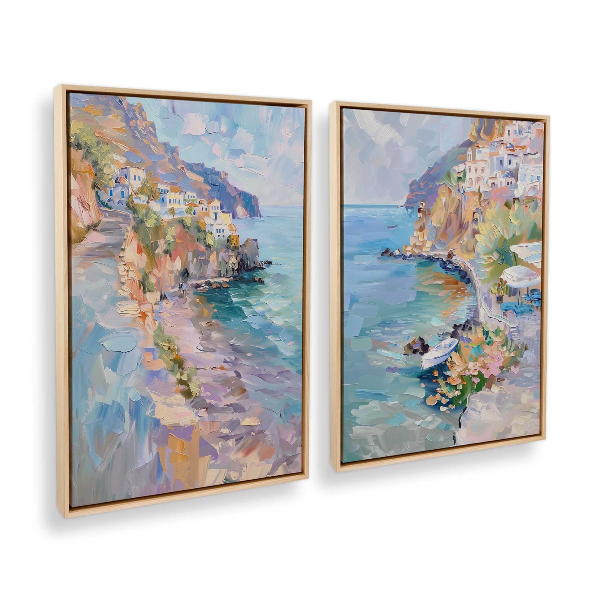 [Color:American Maple], Picture of art in a American Maple frame at an angle