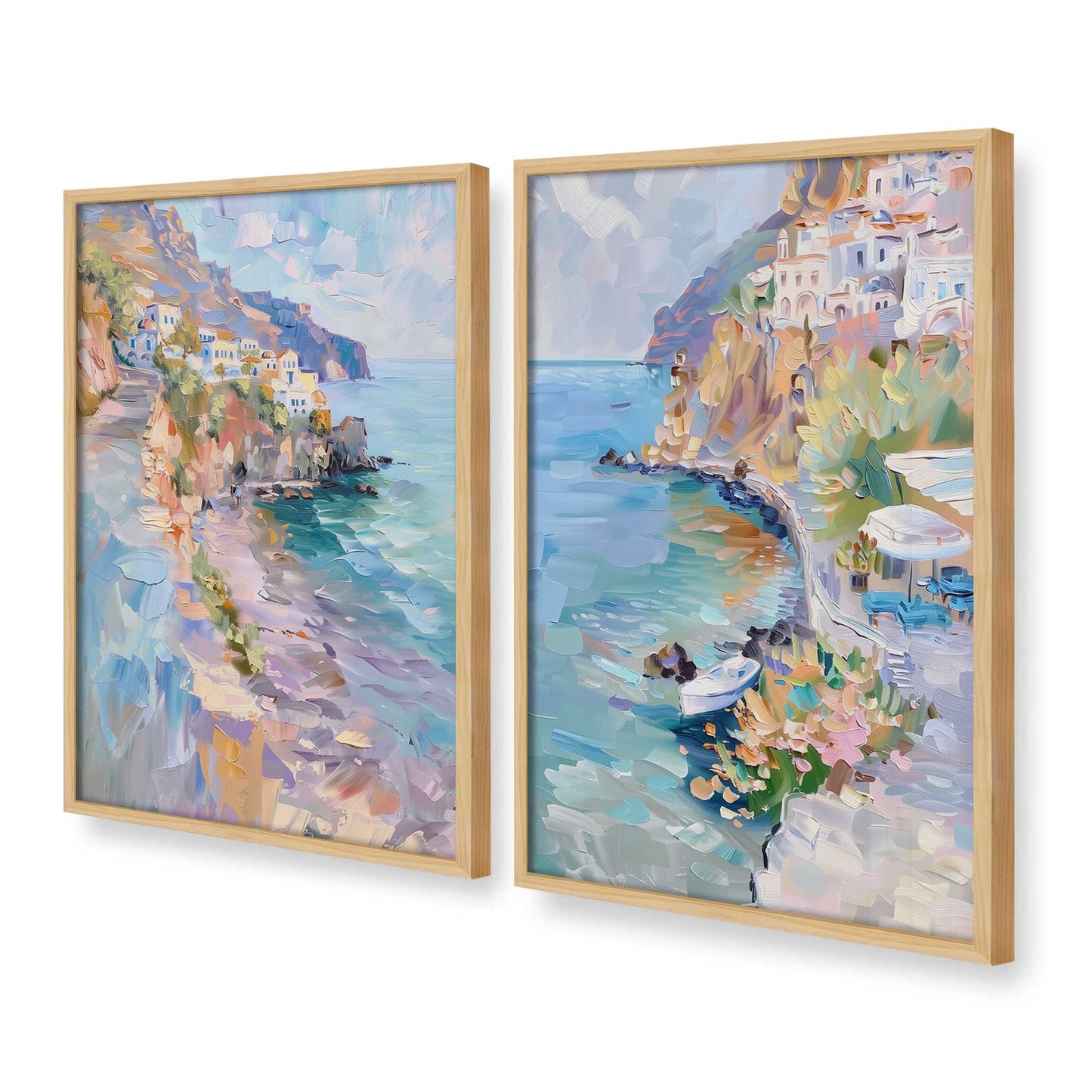 [Color:American Maple], Picture of art in a American Maple frame at an angle