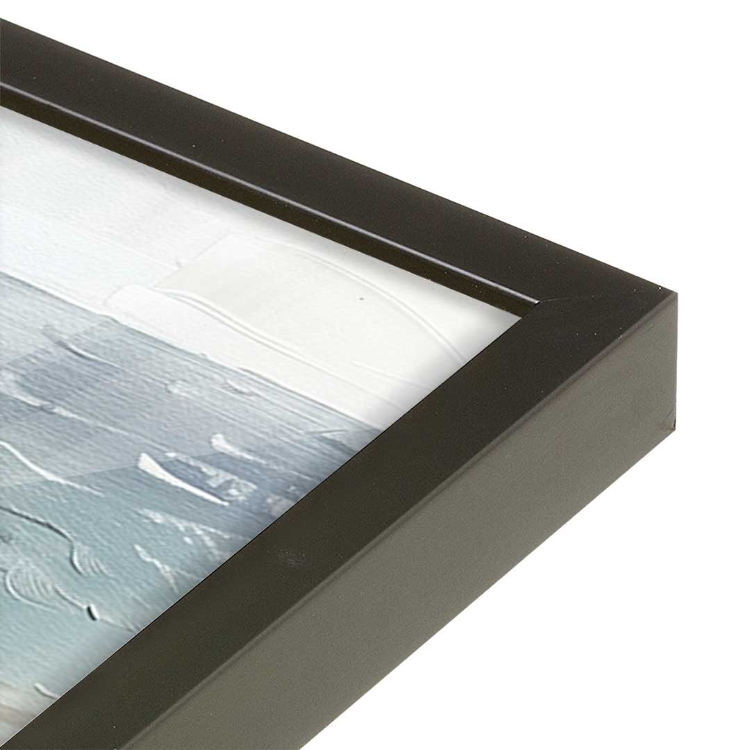 [Color:Satin Black], Picture of art in a Satin Black frame of the corner