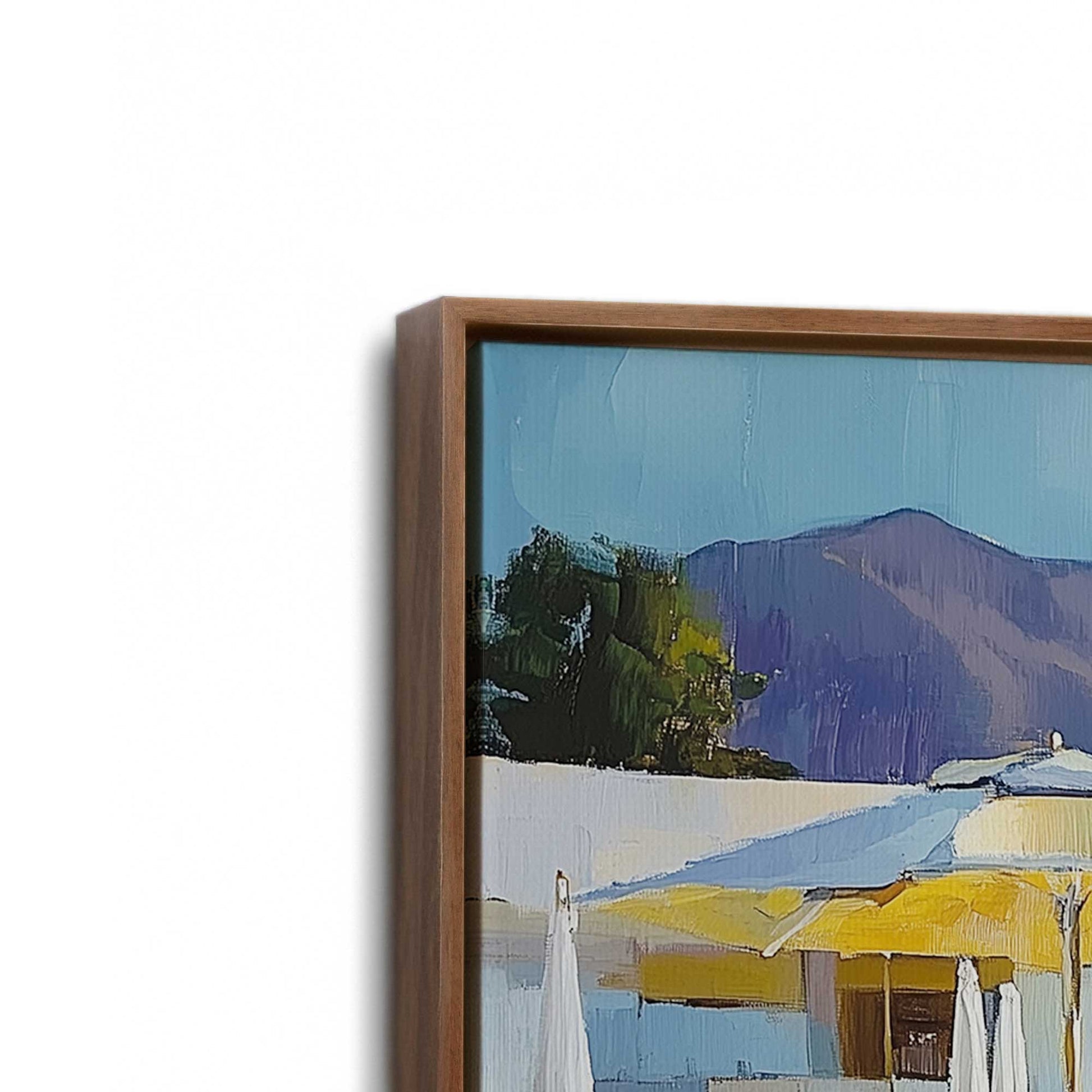 [Color:Walnut], Picture of art in a Walnut frame at an angle