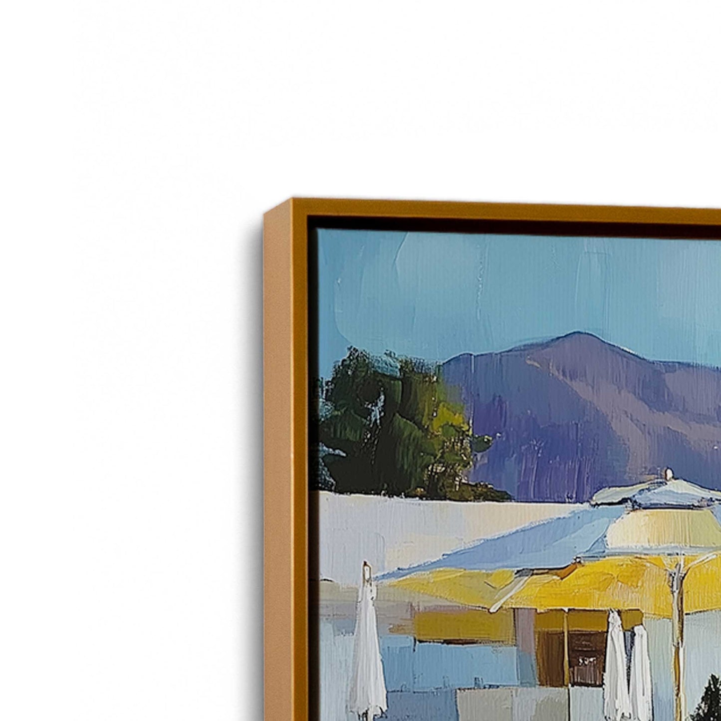 [Color:Polished Gold], Picture of art in a Polished Gold frame at an angle