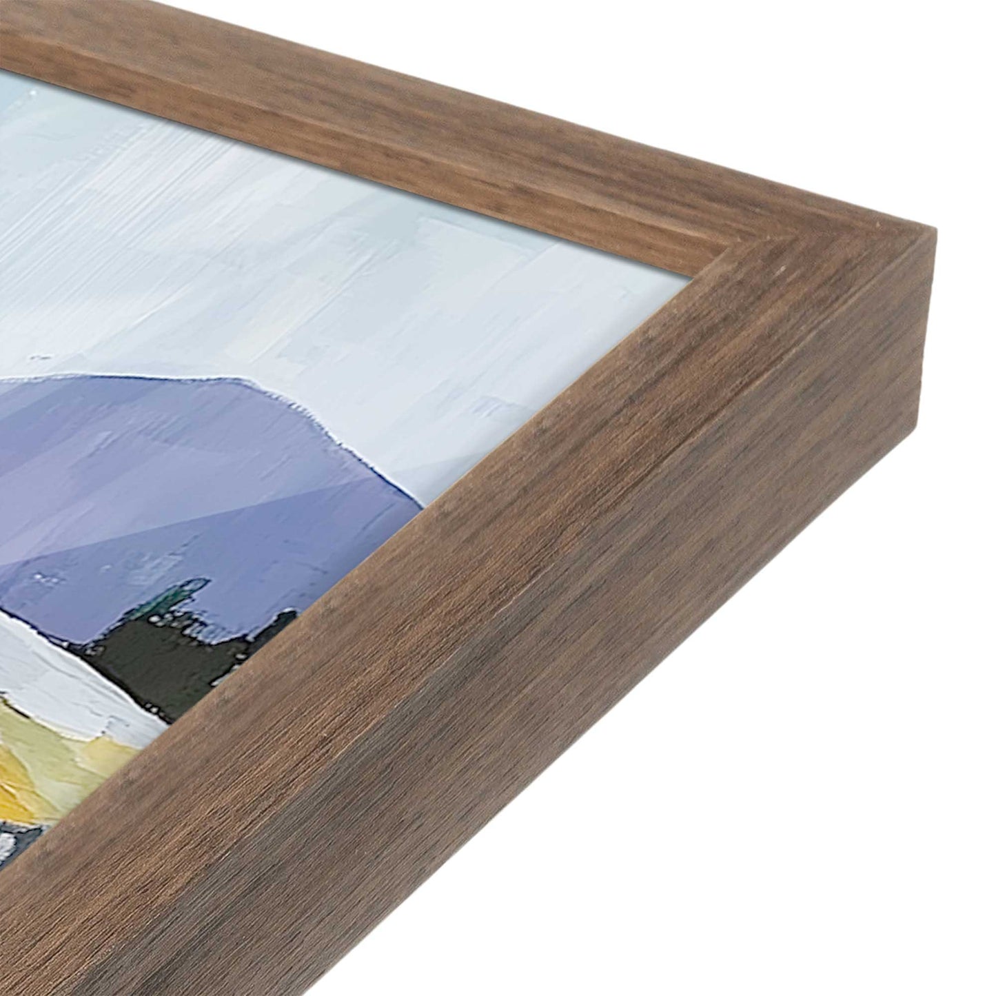 [Color:Walnut], Picture of art in a Walnut frame at an angle