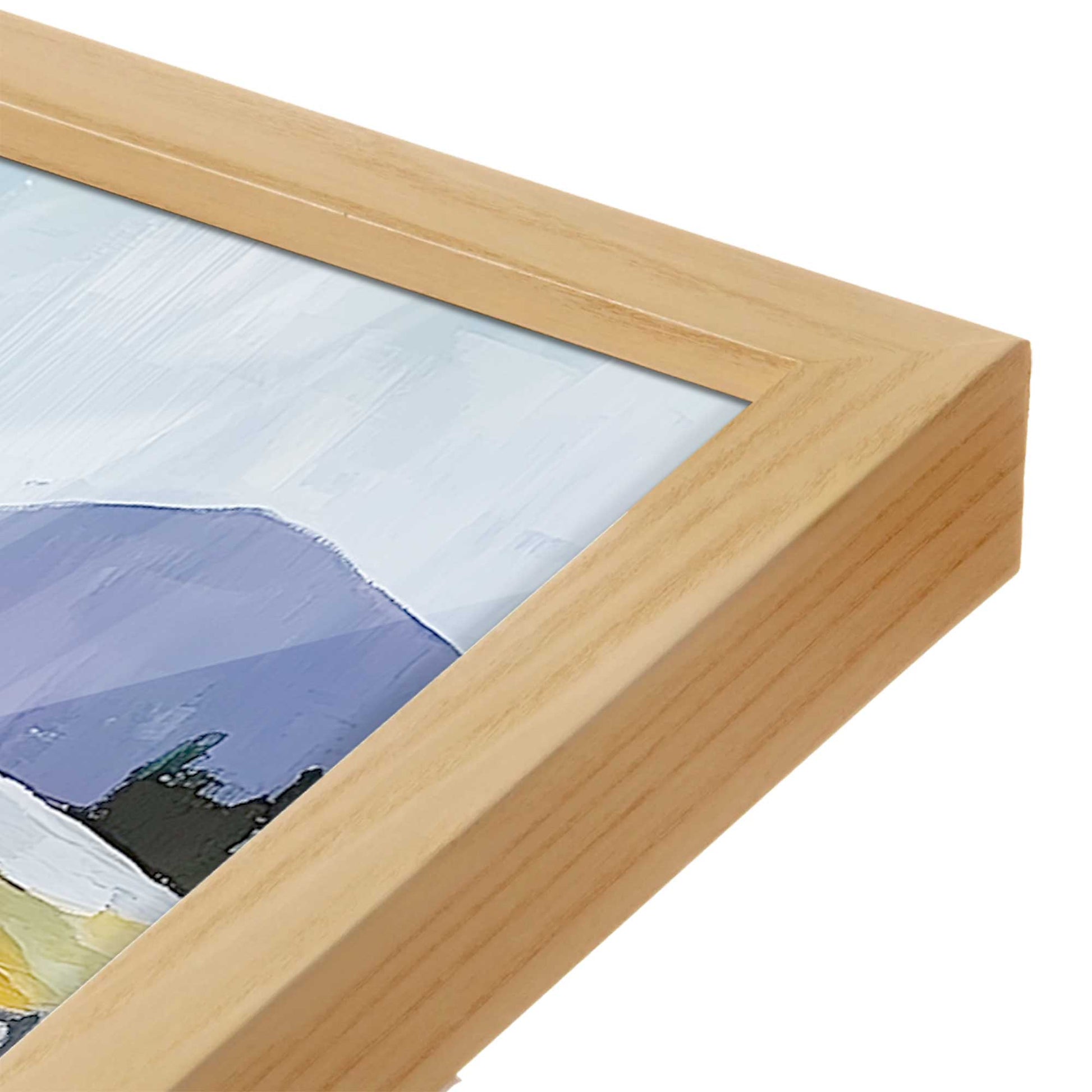 [Color:American Maple], Picture of art in a American Maple frame at an angle