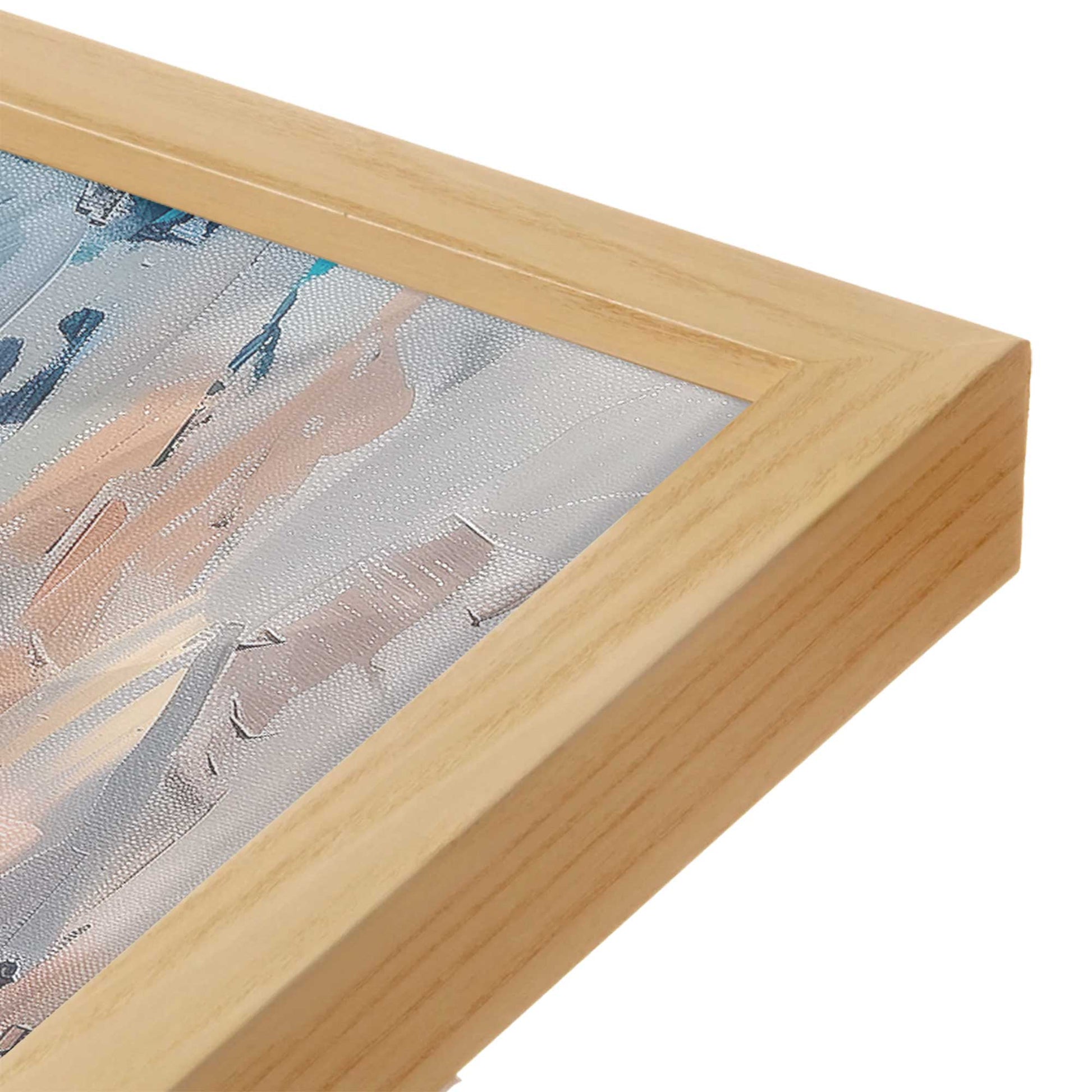 [Color:American Maple], Picture of art in a American Maple frame at an angle