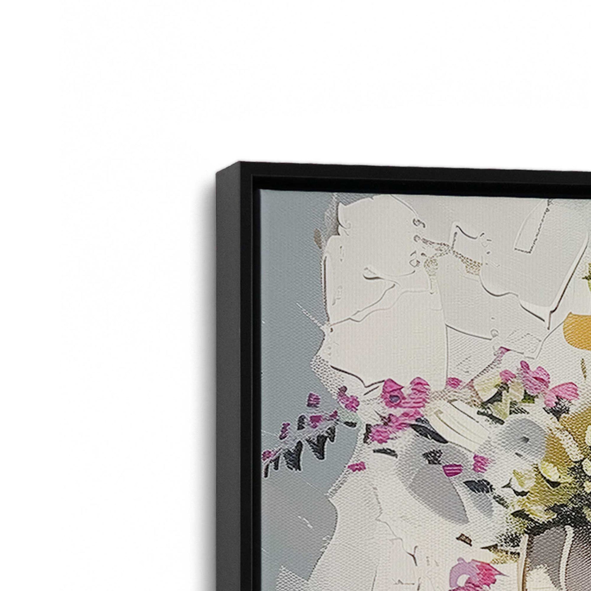 [Color:Satin Black], Picture of art in a Satin Black frame at an angle