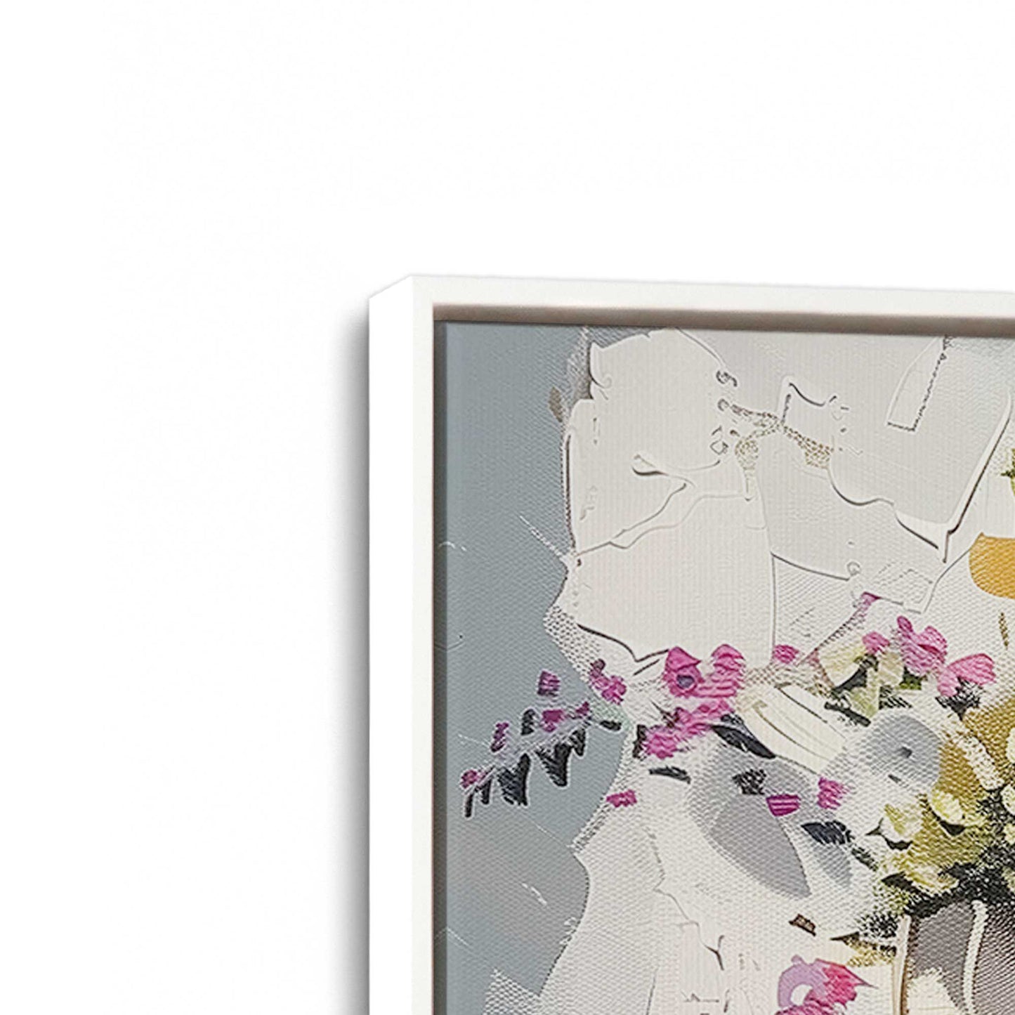 [Color:Opaque White], Picture of art in a White frame at an angle