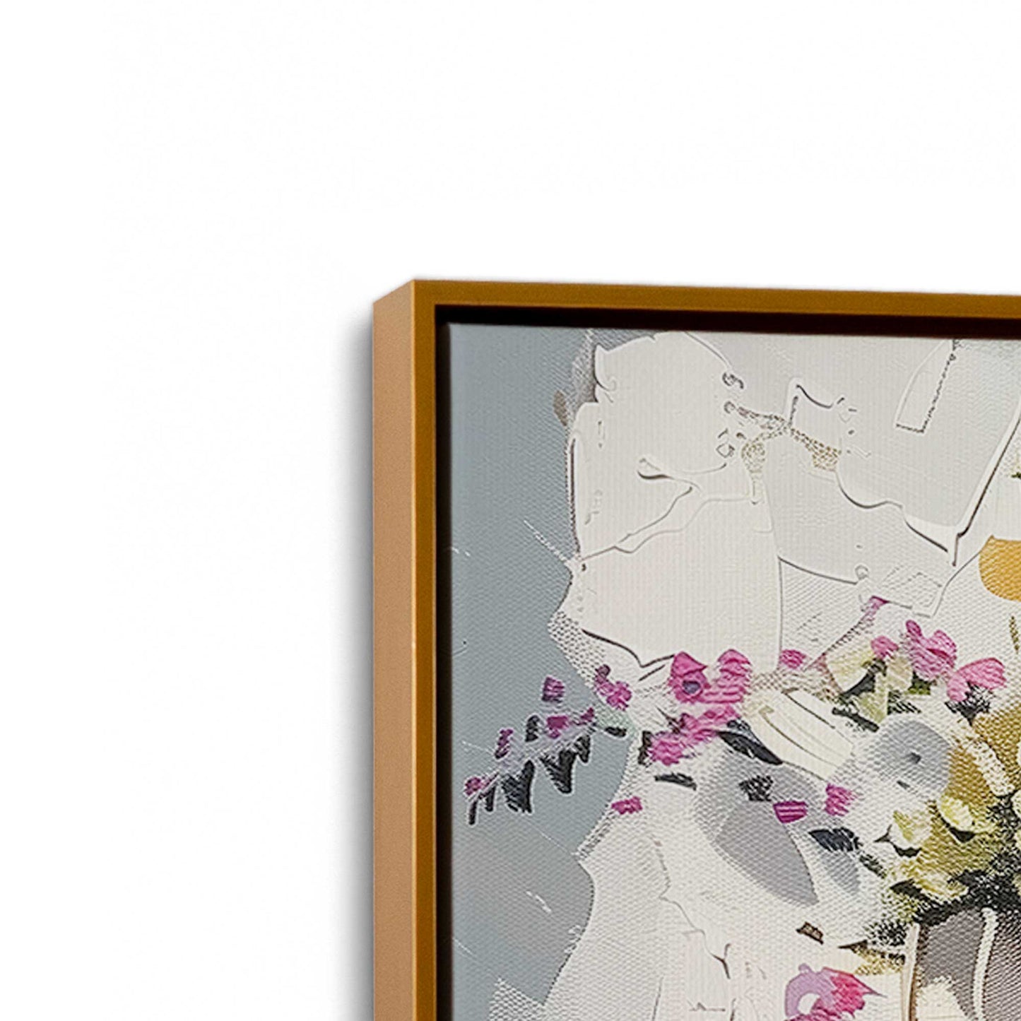 [Color:Polished Gold], Picture of art in a Polished Gold frame at an angle