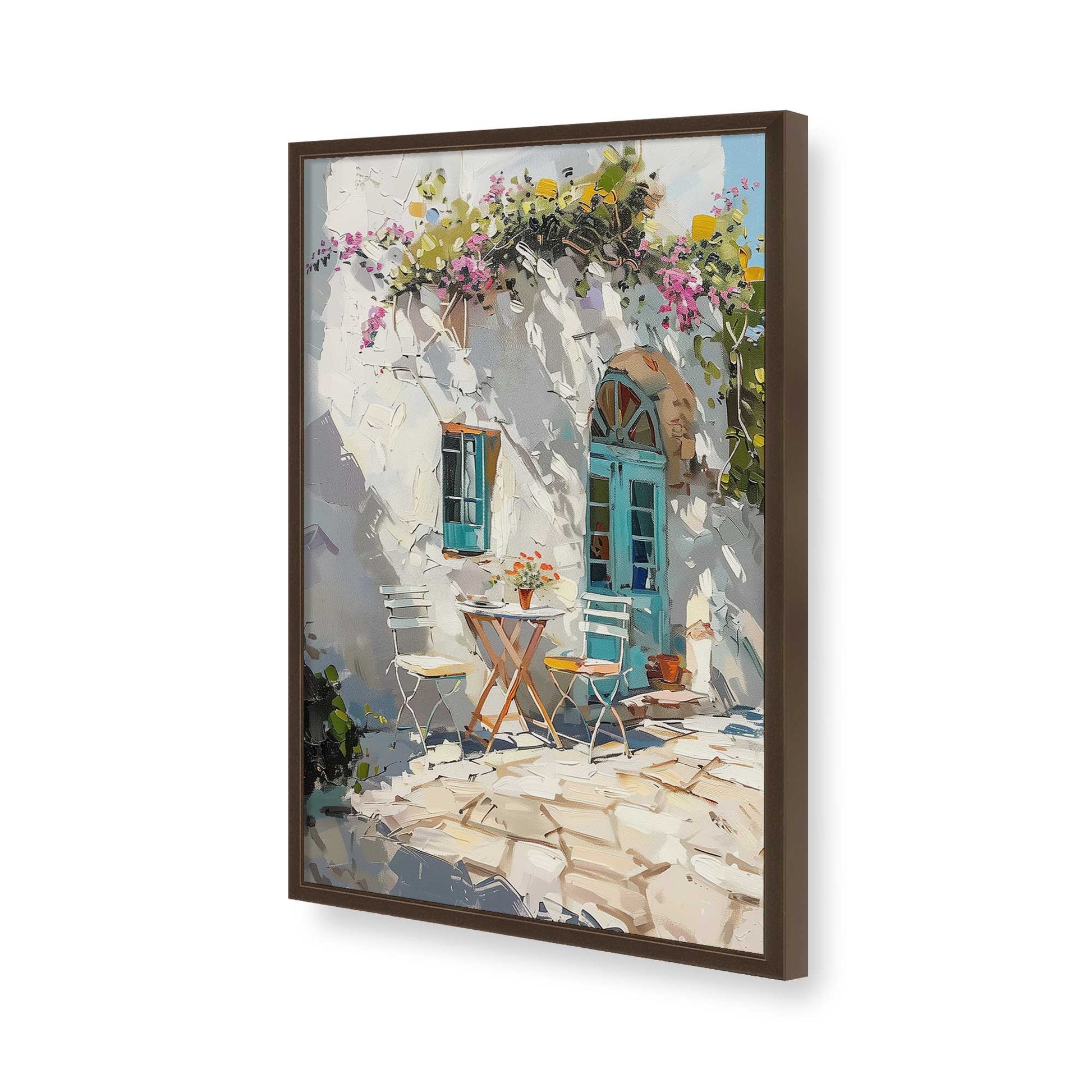 [Color:Brown], Picture of art in a Brown frame of the corner