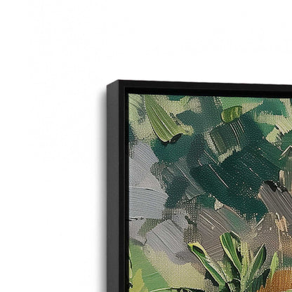 [Color:Satin Black], Picture of art in a Satin Black frame at an angle
