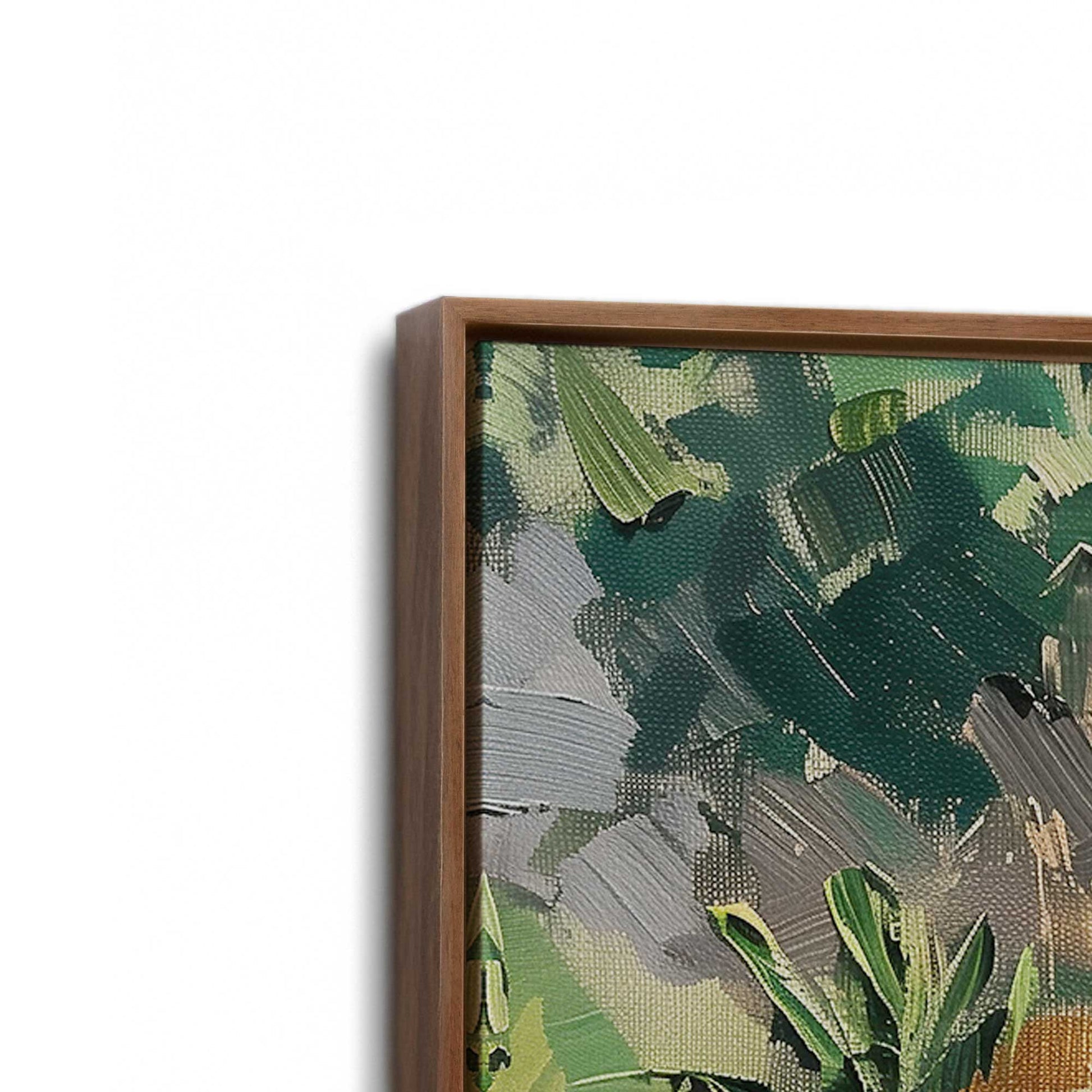[Color:Walnut], Picture of art in a Walnut frame at an angle