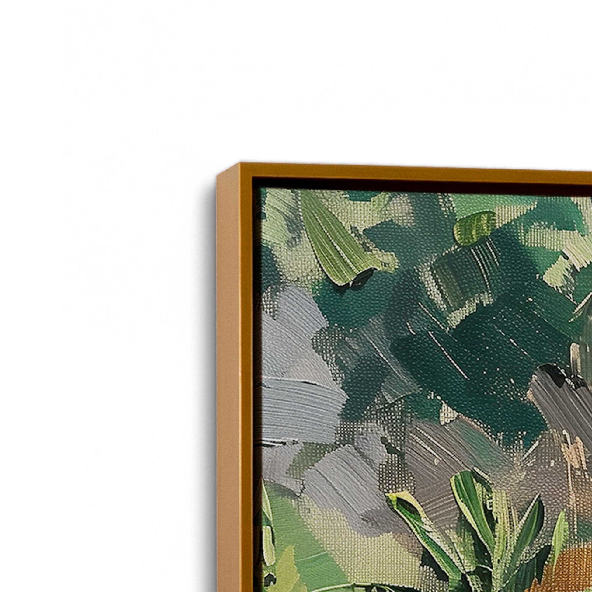 [Color:Polished Gold], Picture of art in a Polished Gold frame at an angle