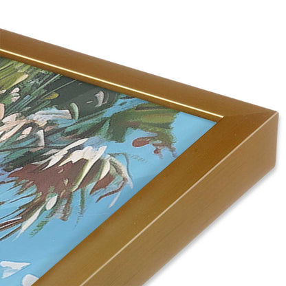 [Color:Polished Gold], Picture of art in a Polished Gold frame at an angle