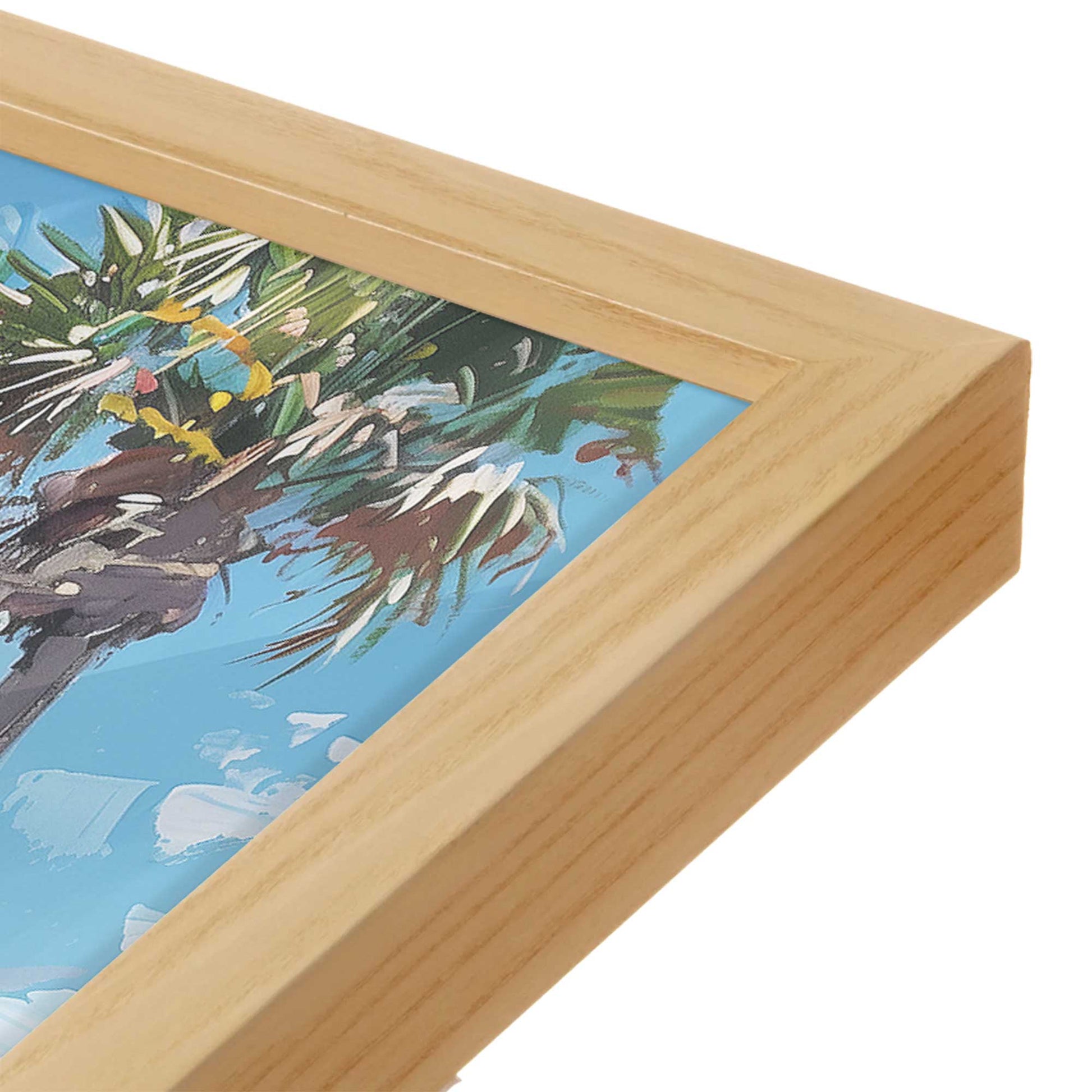 [Color:American Maple], Picture of art in a American Maple frame at an angle