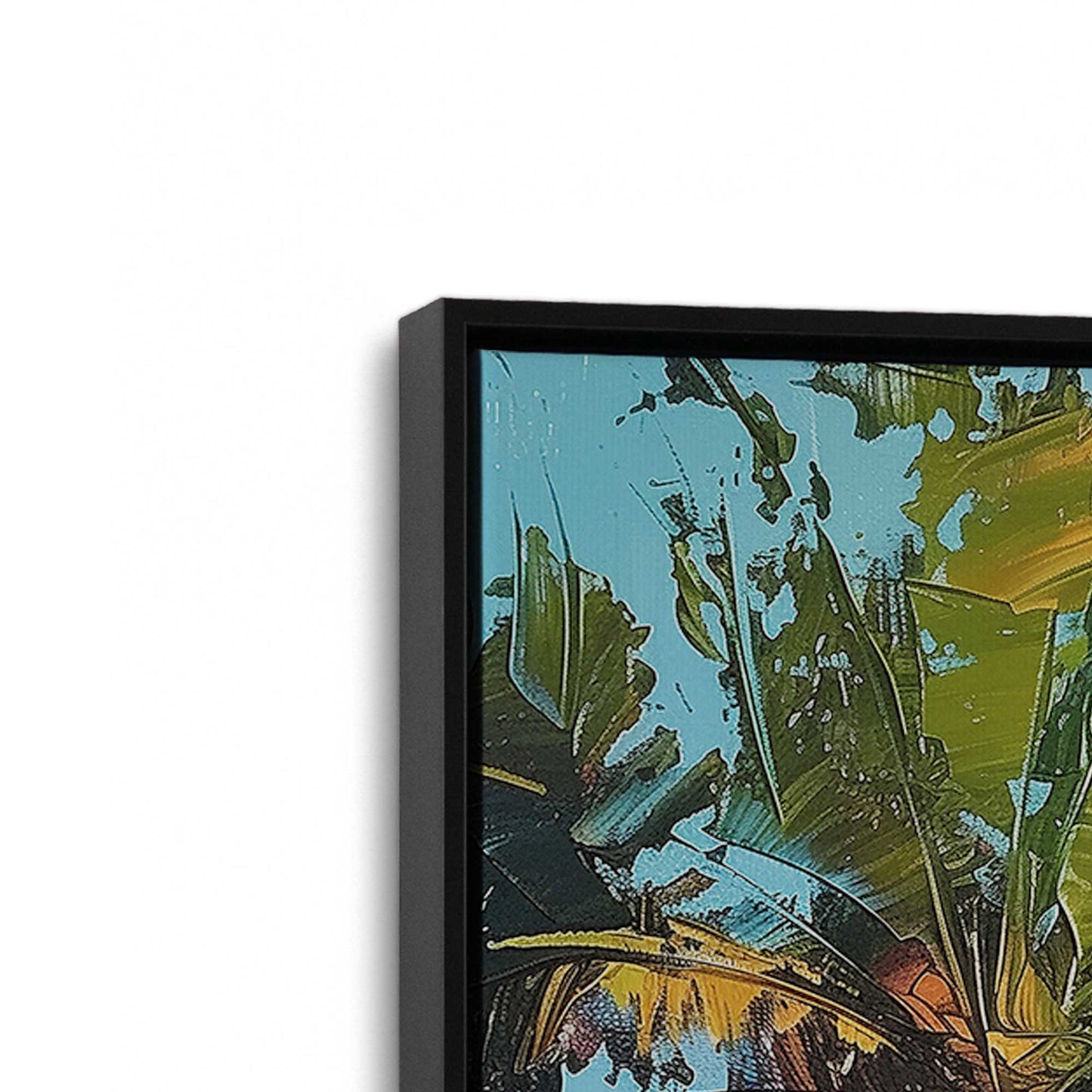 [Color:Satin Black], Picture of art in a Satin Black frame at an angle