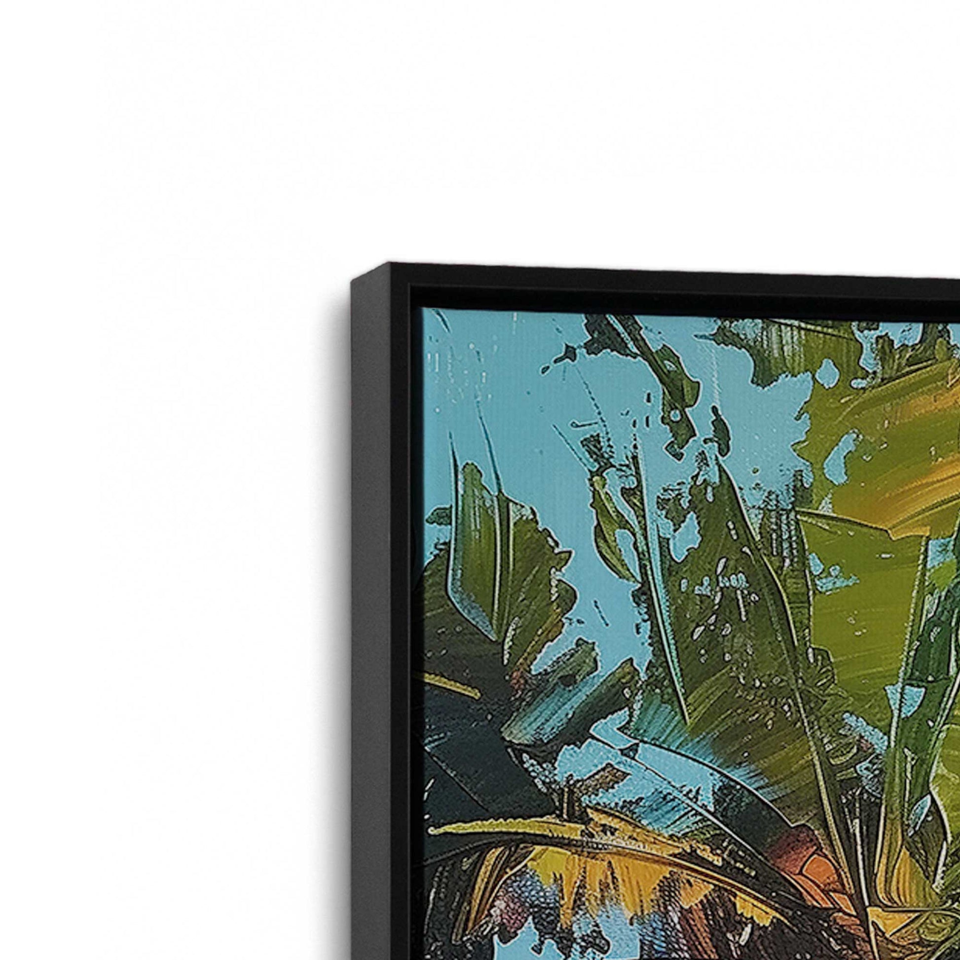 [Color:Satin Black], Picture of art in a Satin Black frame at an angle