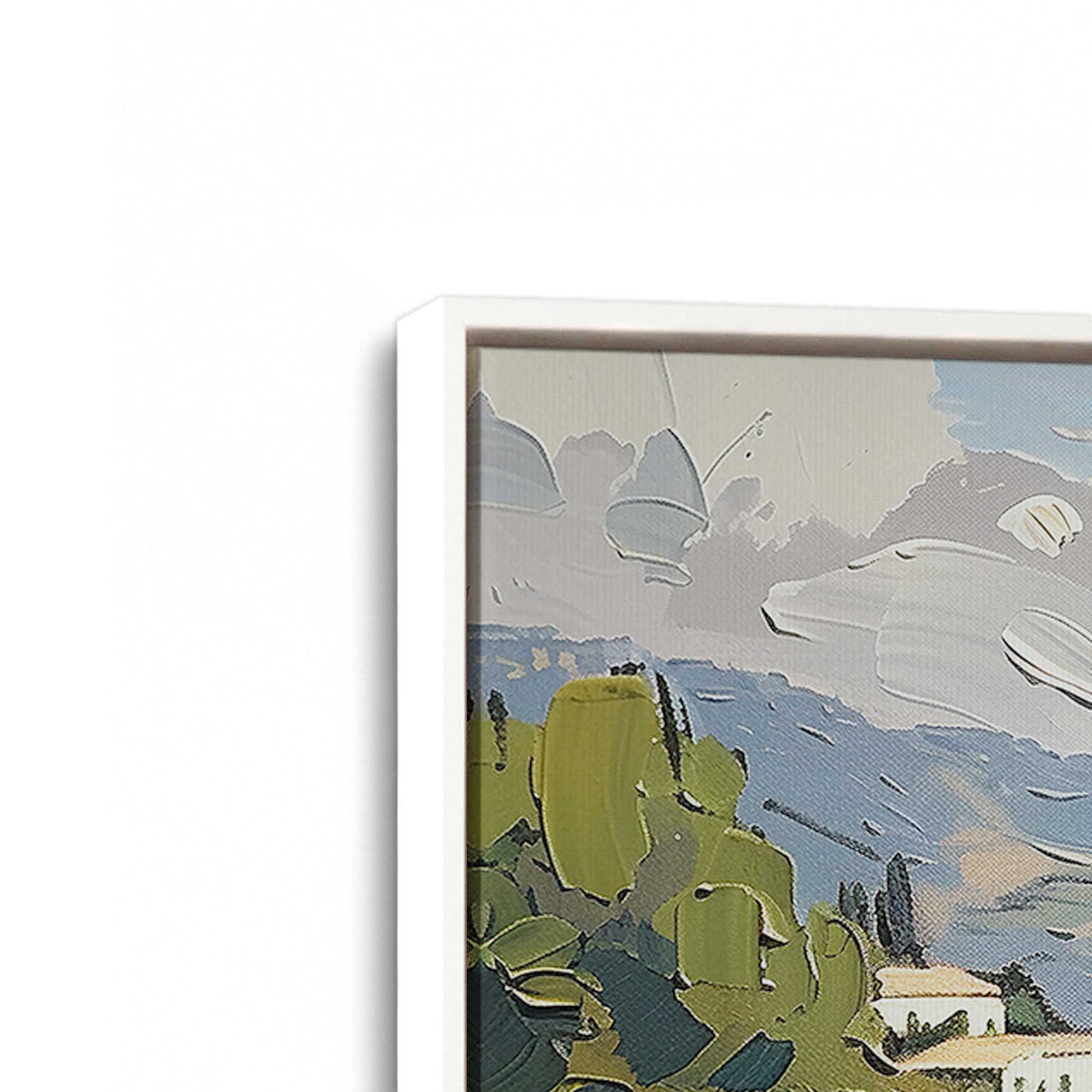 [Color:Opaque White], Picture of art in a White frame at an angle